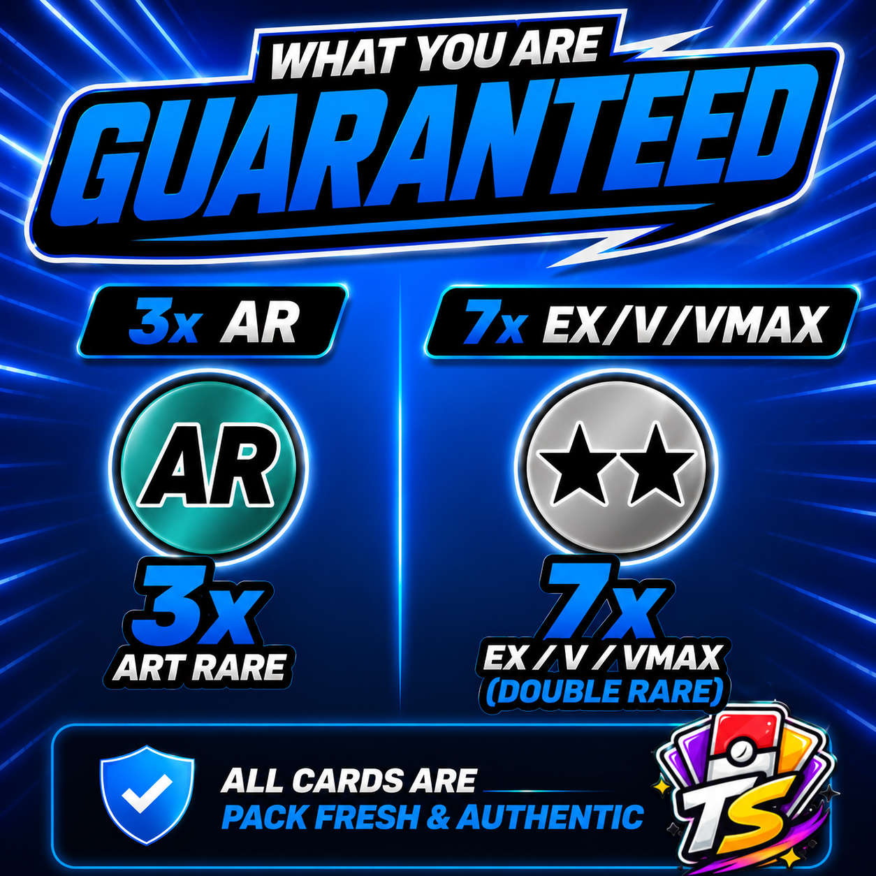 10 Pokémon Card God Pack - Guaranteed AR/CHR + EX/V Hits