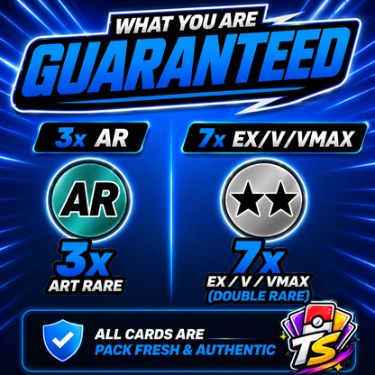 10 Pokémon Card God Pack - Guaranteed AR/CHR + EX/V Hits